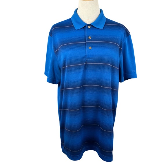 Grand Slam Other - Grand Slam Mens L Polo Shirt Blue Slim Fit Striped Gradient Performance Golf